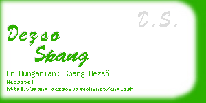 dezso spang business card